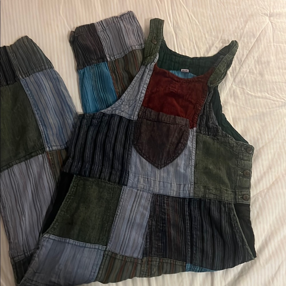 Patchwork Overalls